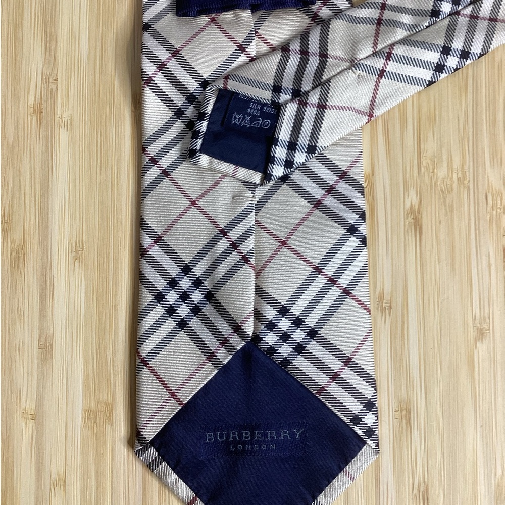 Burberry London Silk Nova Check Tie Tan Italy - Picture 3 of 4